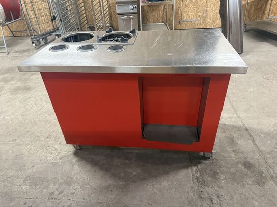 Buffetbord på hjul l.125. d70. h90. (MOMSFRI)