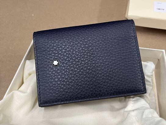 Pung MONTBLANC Soft Grain Card holder 4cc Night Blue MB198770