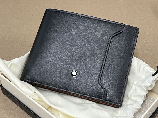 Pung MONTBLANC Soft wallet 6cc med kortholder Black/Rust MB198746