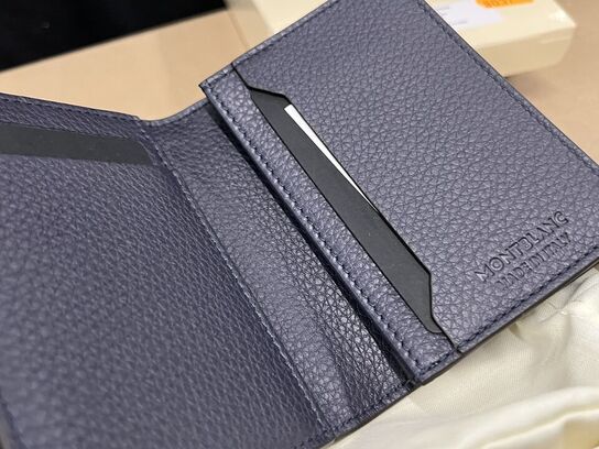 Pung MONTBLANC Soft Grain Card holder 4cc Night Blue MB198770