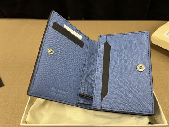 Pung MONTBLANC Sartorial Continental wallet nano Dusty Blue MB198259