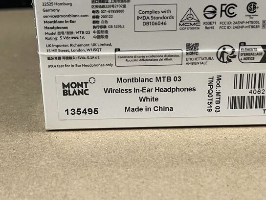 Høretelefoner MTB 03 MONTBLANC Wireless In-Ear Headphones MB135495