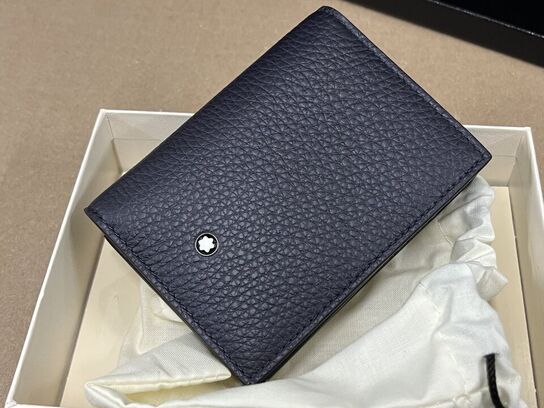 Kortholder MONTBLANC Soft Grain Card Holder 4cc Night Blue MB198770