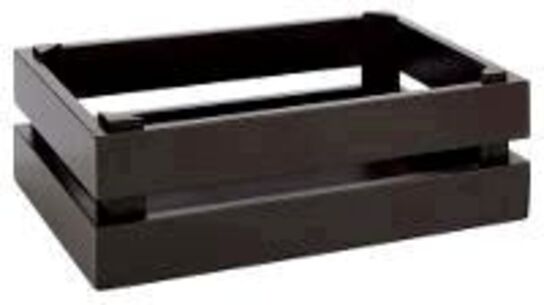 2 stk. Trækasse B290 x D185 x H105 mm 1/4GN Sort acacia træ