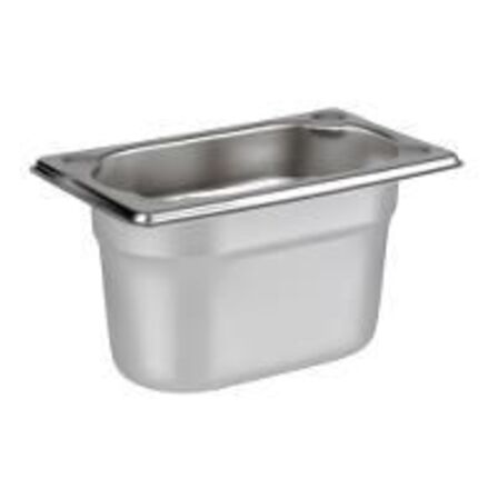 57 stk. Kantine stål 1/9 GN H100 mm 1 ltr APS med 52 stk. låg