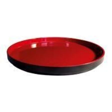 7 stk. Fad melamin rød/sort diam 300 mm H30 mm Begrænset antal, udgående vare