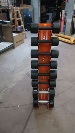 Håndvægte 4-12 kg. inkl. stativ