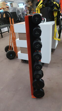 Håndvægte 4-10 kg. inkl. stativ