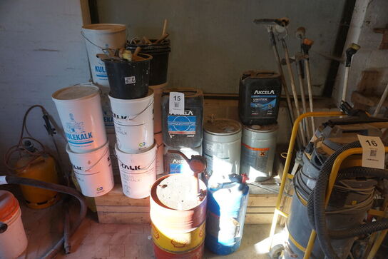 Parti kalk, olie, m.v.