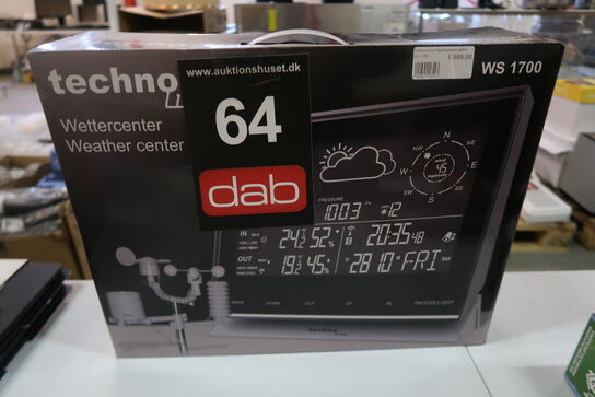 Techno Line vejrstationscenter med ur