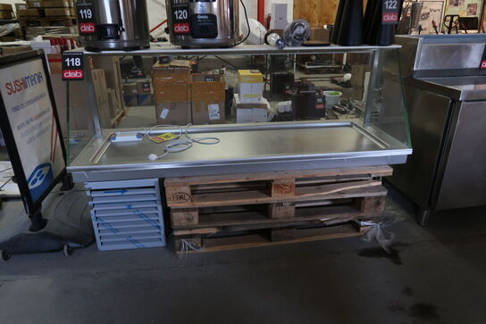 Kølebord med glasmontre