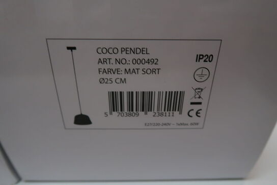 2 stk. LIGA COCO Ø25 MAT SORT PENDEL