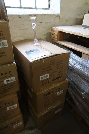 36 stk. Bahne Glas lysestage, rosa - H28,5 cm