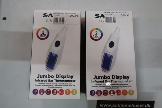2 stk. Salter Jumbo øretermometer hvid