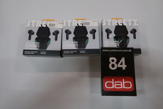3 stk. Streetz True Wireless Stereo In-Ear, sort 