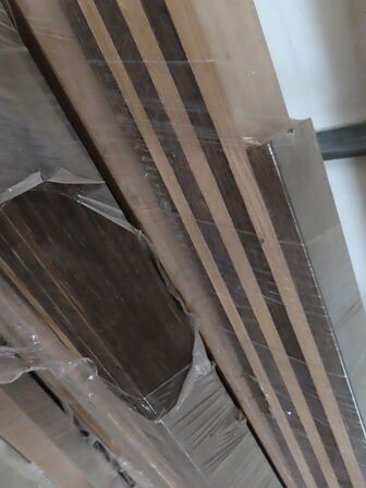 2 pk. Fodlister i massiv egetræ. mørkbejdset