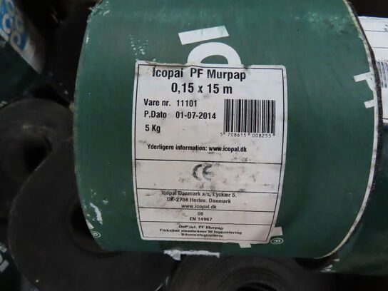 Ca 30 ruller murepap og 30 ruller murefolie