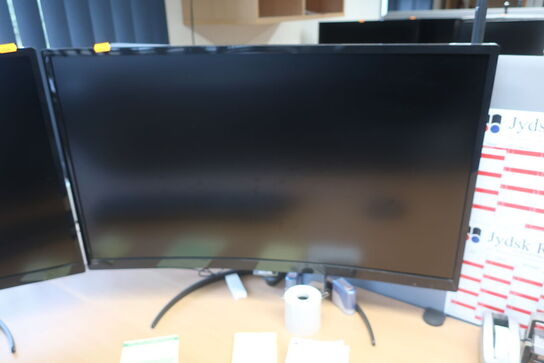 2 stk. monitorer, tastatur, mus samt docking-station 