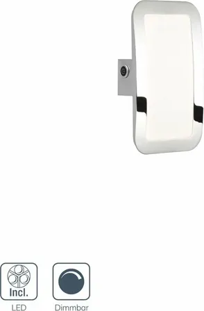 Wofi væglampe db. m. lysdæmper krom(ubrugt)