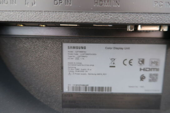 2 stk. computerskærme SAMSUNG C27T550FDU, tastatur, mus, dockingstation LENOVO