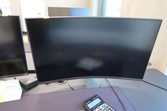 2 stk. computerskærme SAMSUNG C27T550FDU, tastatur, mus, dockingstation LENOVO