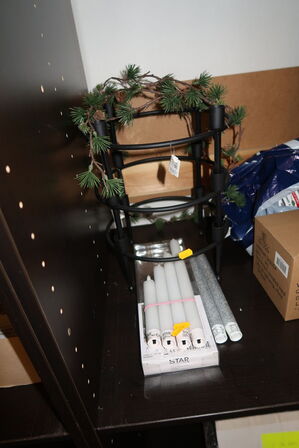 Fad, lys, lysestager m.m.