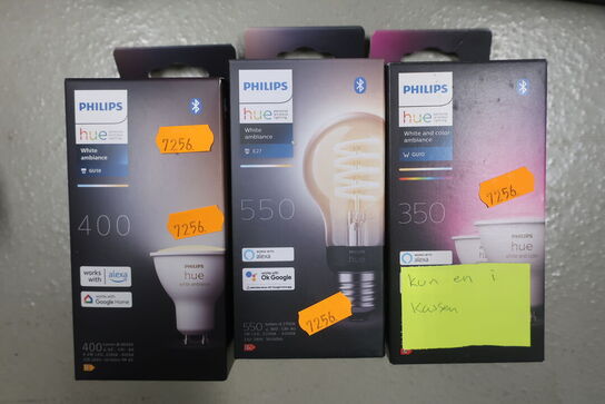 3 stk. pærer PHILIPS Hue 