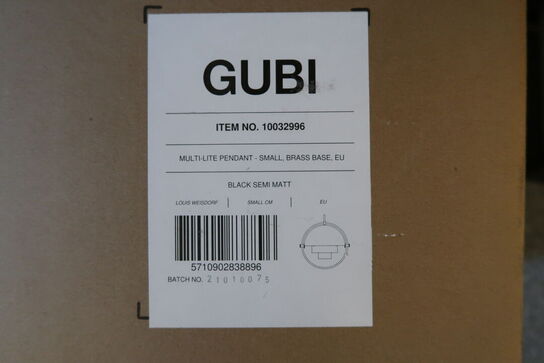 Pendel GUBI Multi-Lite Pendant Small, Brass Base, Black Semi Matt