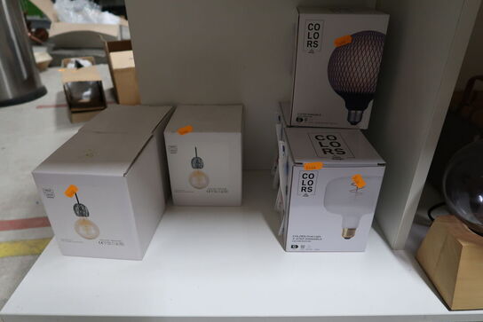 3 stk. pærer COLORS, 3 stk. pendler HALO TECH