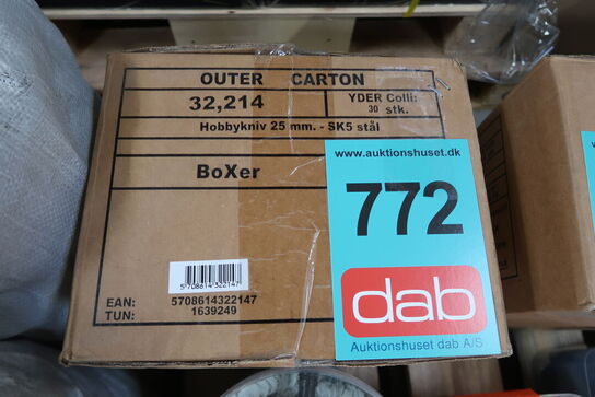 30 stk. Boxer hobbykniv 25 mm. - SK5 stål