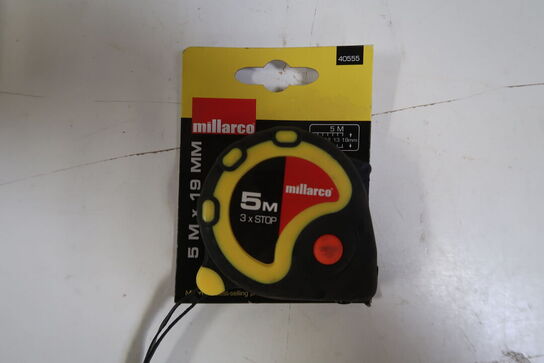 9 stk. Work it by millarco® båndmål med stop 19 mm x 5 meter