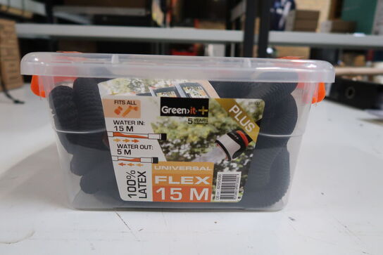 2 stk. Green>it flexslange Flex 3 m/opbevaringskasse sort 15 m
