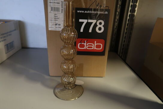 6 stk. Glas lysestager - H 22 cm 