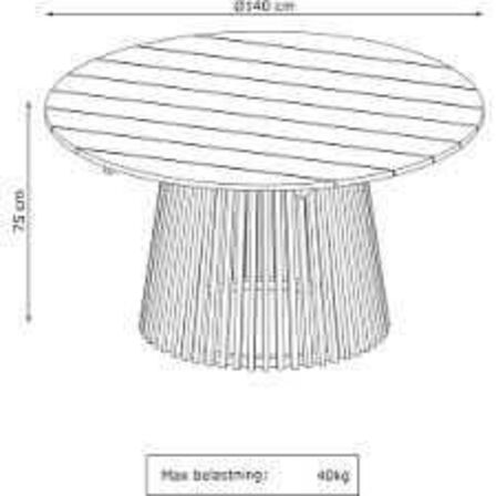 Modena havebord Ø140 cm - teak 