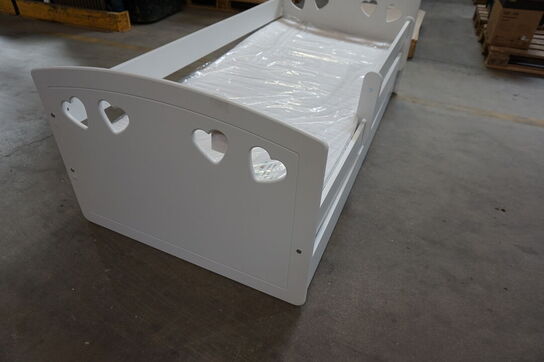 Juniorseng med skuffe og madras 180cm x 80cm Hjerte 