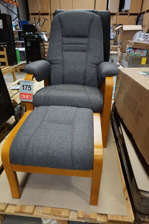 Otium lænestol inkl. fodskammel - grå