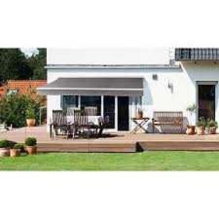 Rivoli manuel markise - hvid/grå 4,8x3 meter 