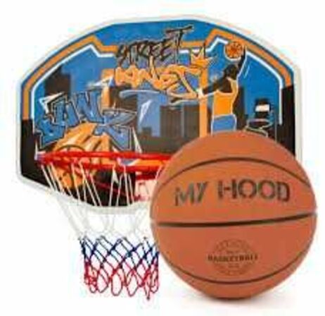 My Hood Basketball kurv med plade & bold 