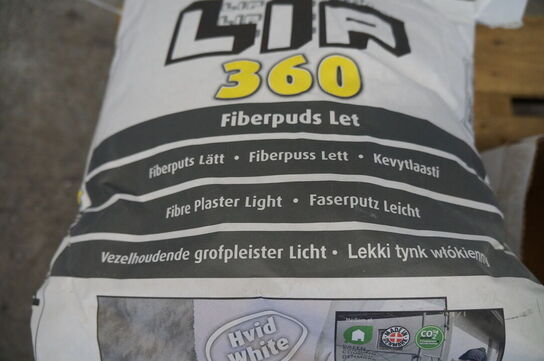 Palle med diverse fiberpuds, kontaktlim mv.