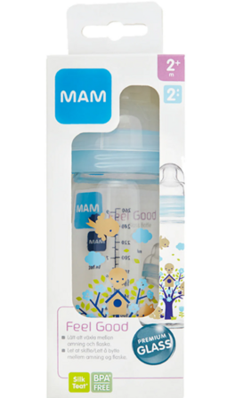 12 stk. Feel Good Glas Sutteflaske Neutral 260 ml +2 mdr. 