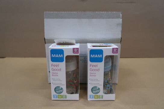 12 stk. Feel Good Glas Sutteflaske Neutral 260 ml +2 mdr. 