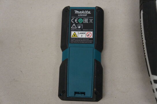 Afstandsmåler + fugtmåler MAKITA LD030P og LASERLINER 
