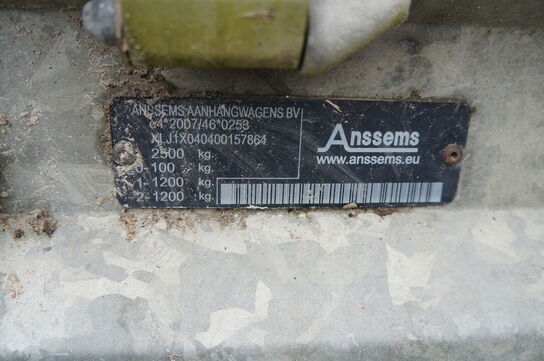 Trailer ANSSEMS PSX D25, tidligere reg nr: AP3467 Papir bortkommen
