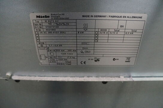 Industrivaskemaskine MIELE PROFESSIONAL W6073