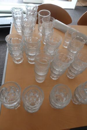 58 stk. diverse kaffeglas