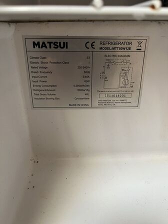 Køleskab MATSUI MTT50W12E