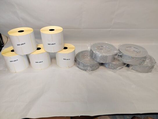 Parti med 5 ruller fragtlabels / forsendelsesetiketter