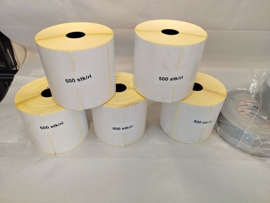 Parti med 5 ruller fragtlabels / forsendelsesetiketter