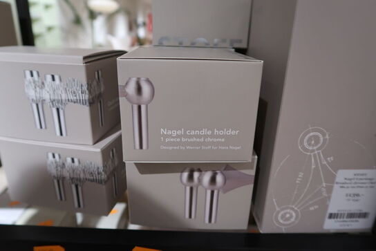 2 stk. lysestage STOFF Nagel Brushed Chrome