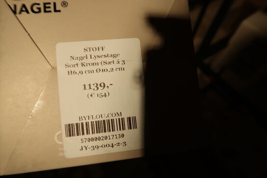 3 stk. lysestager STOFF